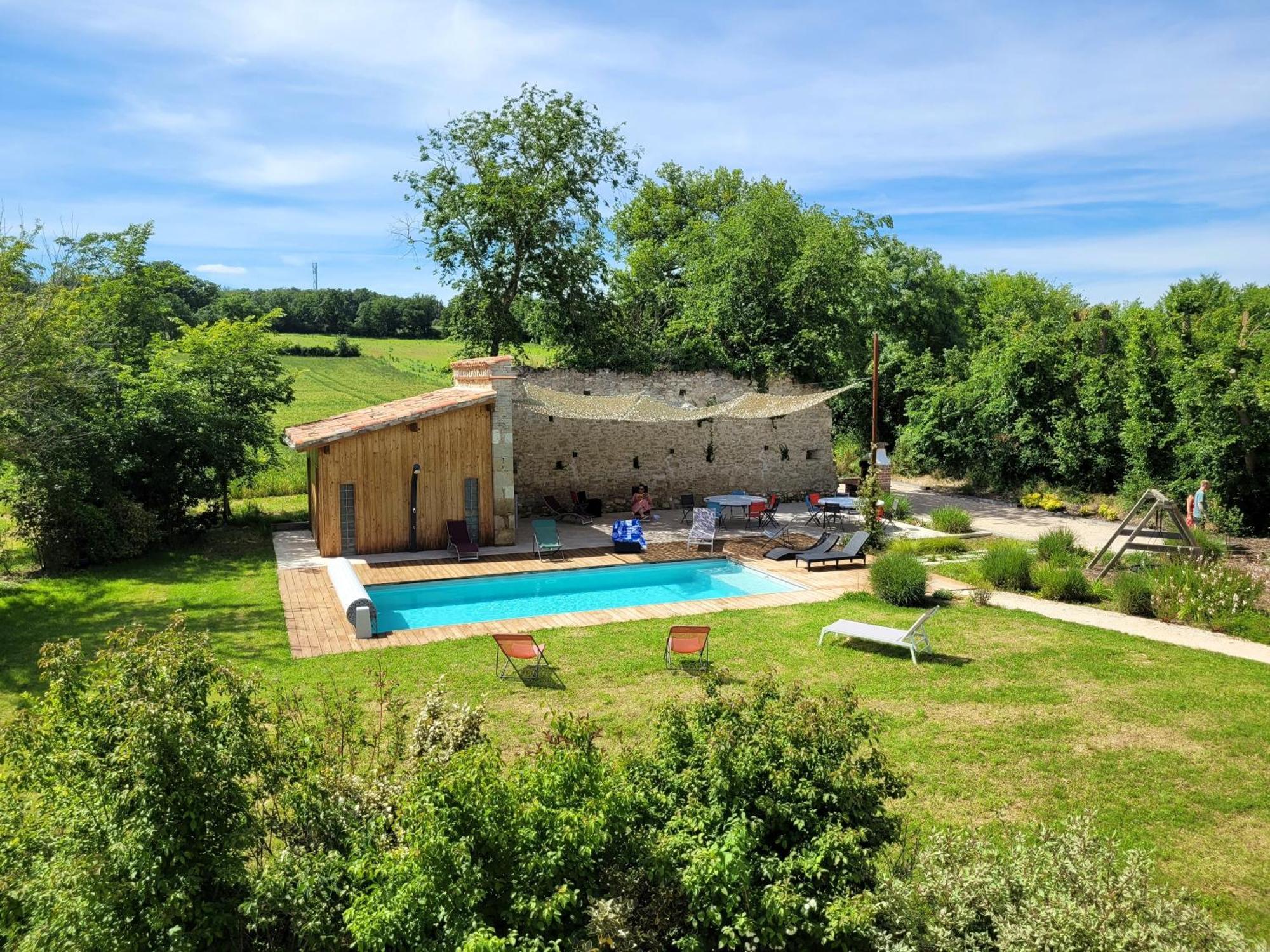 Gite Campagne Famille 15 Pers Piscine Chauffee Jeux Enfants Petanque Saint-Sauvy Eksteriør bilde